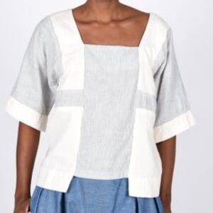 ATELIER DELPHINE BLOCK TOP - STRIPE GAUZE
